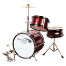 Percussion Plus 3pc Junior Complete Drum Set - Wine Red