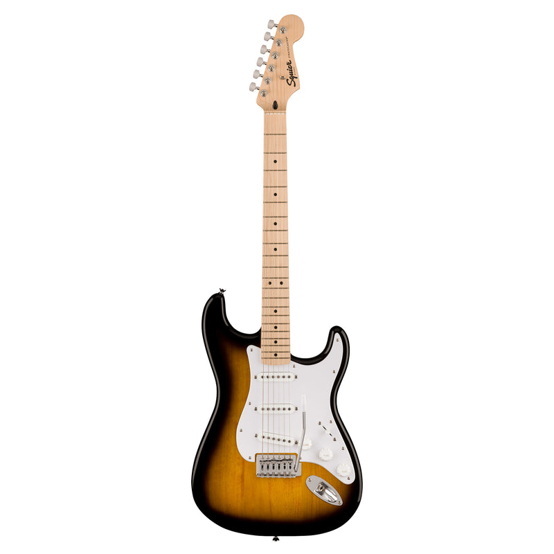 Squier Sonic Stratocaster Pack - Maple Fingerboard, 2-Color Sunburst with Gig Bag and Frontman 10G