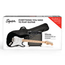 Squier Sonic Stratocaster Pack - Maple Fingerboard, Black with Gig Bag and Frontman 10G