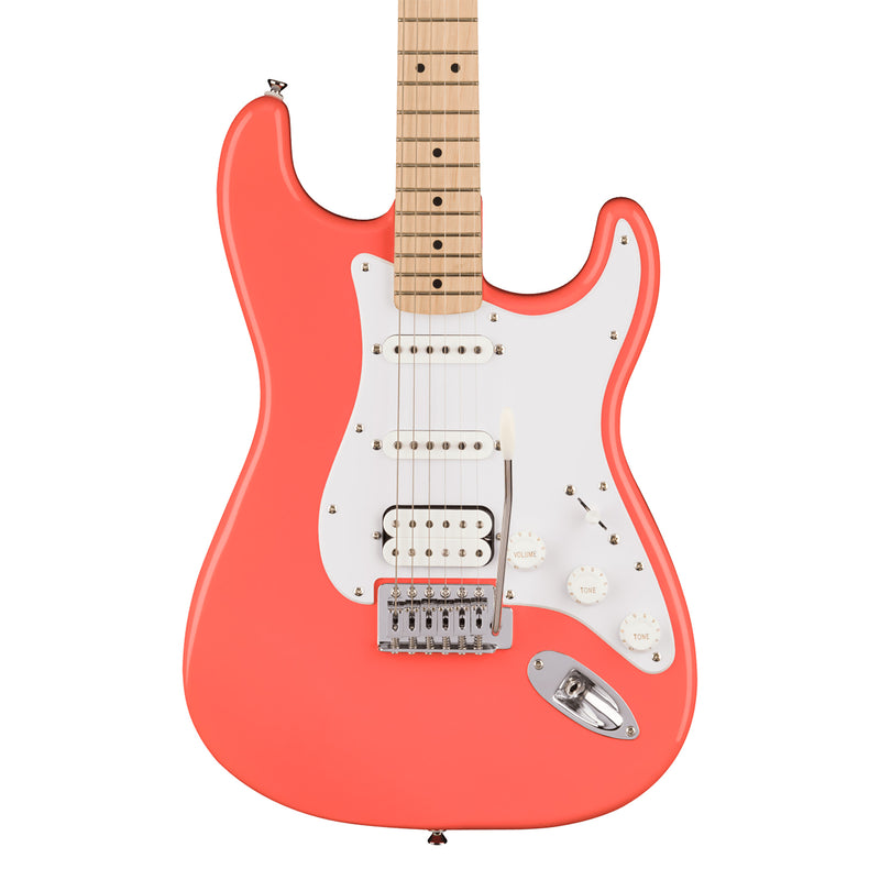 Squier Sonic Stratocaster HSS - Maple Fingerboard, White Pickguard, Tahitian Coral