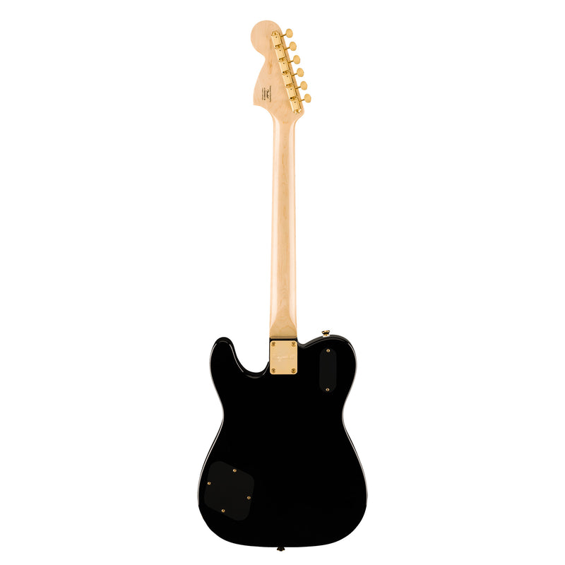 Squier Limited Edition Paranormal Troublemaker Telecaster Deluxe - Laurel Fingerboard, Parchment Pickguard, Gold Hardware, Black