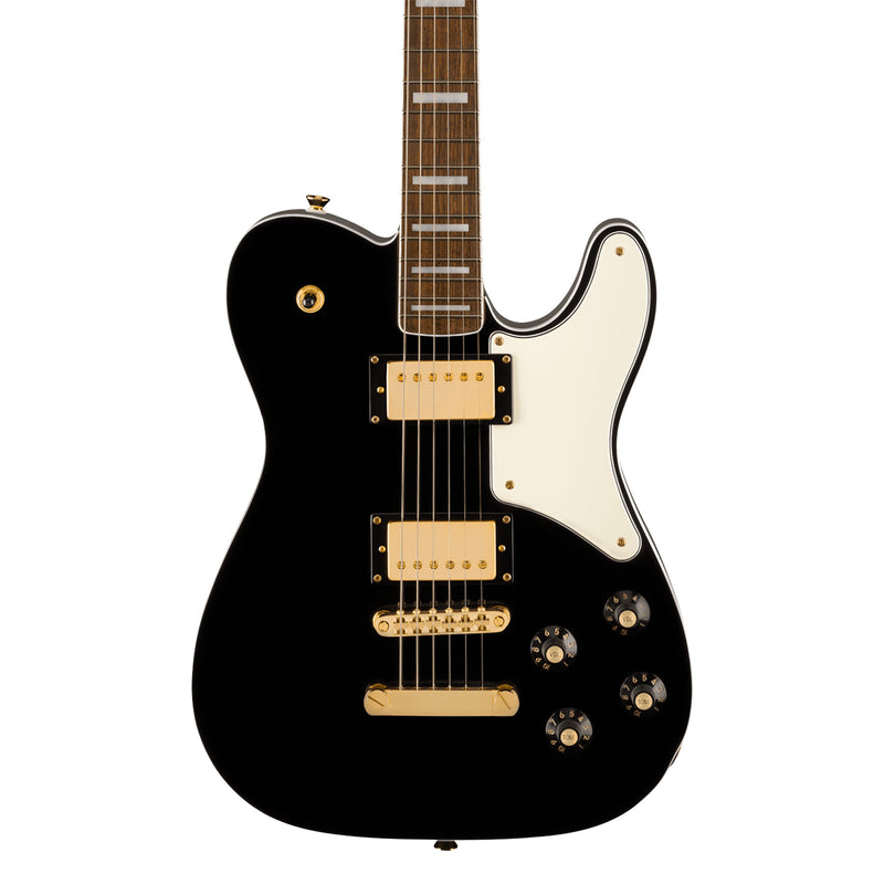 Squier Limited Edition Paranormal Troublemaker Telecaster Deluxe - Laurel Fingerboard, Parchment Pickguard, Gold Hardware, Black