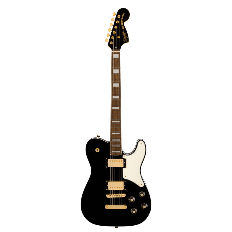 Squier Limited Edition Paranormal Troublemaker Telecaster Deluxe - Laurel Fingerboard, Parchment Pickguard, Gold Hardware, Black