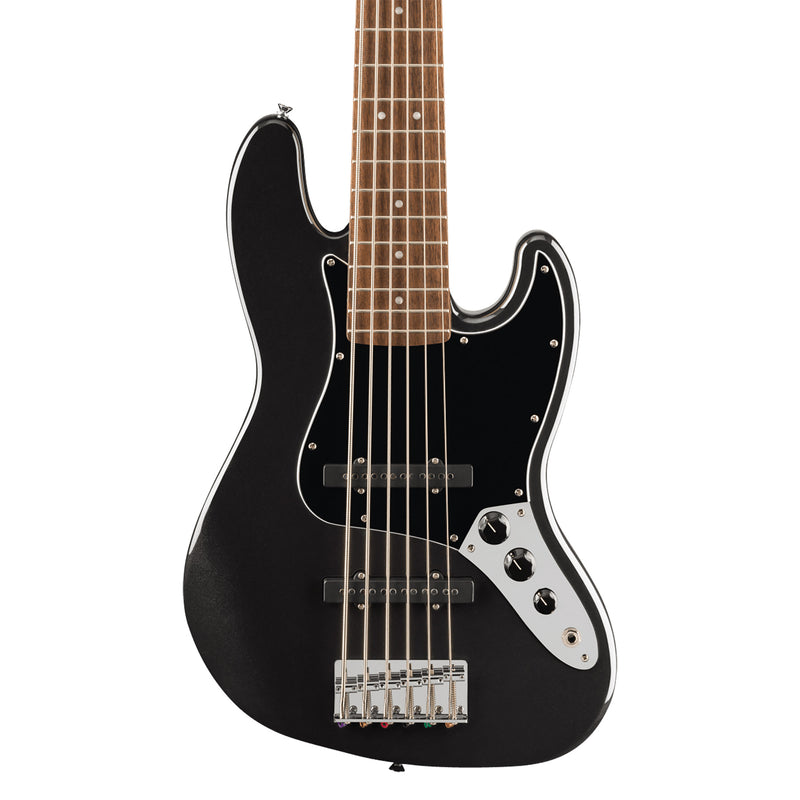 Squier Affinity Series Jazz Bass VI - Laurel Fingerboard, Black Pickguard, Black Metallic