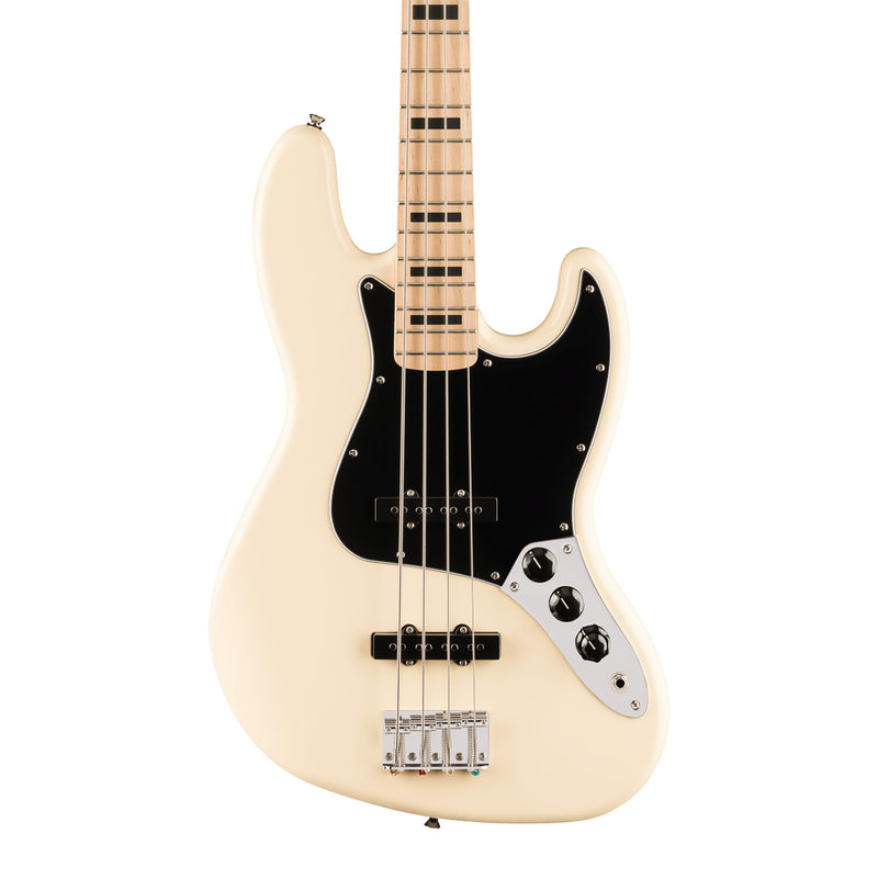 Squier Affinity Series Active Jazz Bass - Maple Fingerboard, Black Pickguard, Olympic White