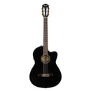 Fender CN-140SCE Nylon Thinline - Walnut Fingerboard, Black w/case