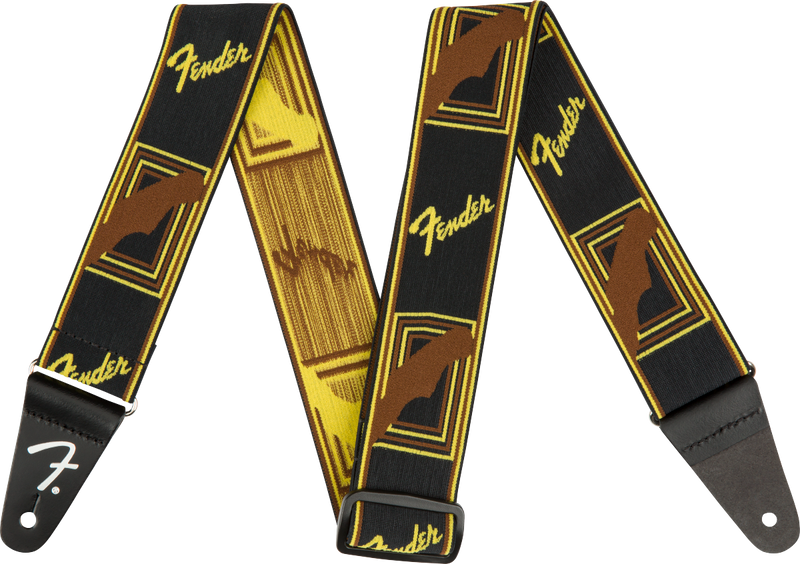 Fender Weighless 2" Mono Strap - Black/Yellow/Brown