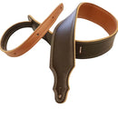 Franklin Reversible Guitar Strap – 3-ply Glove Leather - Chocolate/Gold