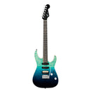 Charvel Pro-Mod Plus Dinky DK24 HSS 2PT EB QM - Ebony Fingerboard, Blue Curacao