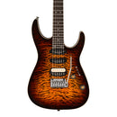 Charvel Pro-Mod Plus Dinky DK24 HSS 2PT EB QM - Ebony Fingerboard, Amber Tiger Eye