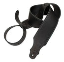 Franklin Purist Glove Leather Guitar Strap - Black with Silver Stitching