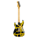 EVH Limited Edition Striped Series Frankenstein Frankie - Maple Fingerboard, Black with Yellow Stripes, Aged