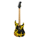 EVH Limited Edition Striped Series Frankenstein Frankie - Maple Fingerboard, Black with Yellow Stripes, Aged