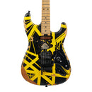 EVH Limited Edition Striped Series Frankenstein Frankie - Maple Fingerboard, Black with Yellow Stripes, Aged
