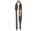 Perris's 2.5" Brown Garment Leather Banjo Strap with Embossing - Eagle