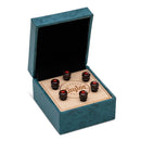 Taylor Custom Water Buffalo Bone Bridge Pins - Brown w/Red Opal