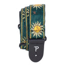 Perri's 2" Emerald Green Suns Jacquard Guitar Strap - TWS-7637