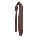 Perri's 3" Double Stitch Moto Brown Padded Leather Guitar Strap - AP01-7734