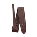 Perri's 3" Double Stitch Moto Brown Padded Leather Guitar Strap - AP01-7734