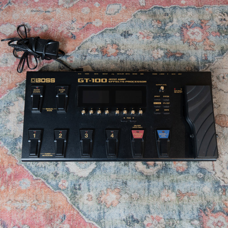 boss gt 100 multi effects pedal Boss GT-100 Amp Effects Processor (USED)