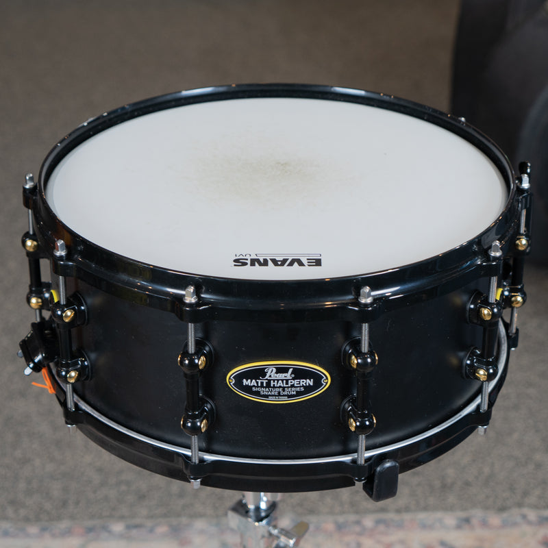 Pearl Matt Halpern Signature Black Brass Snare - 14x6"