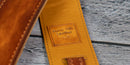 Burnt Hills Leather Tooled Handcrafted Leather Guitar Strap - Saddle Brown and Tan