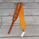 Burnt Hills Leather Tooled Handcrafted Leather Guitar Strap - Saddle Brown and Tan