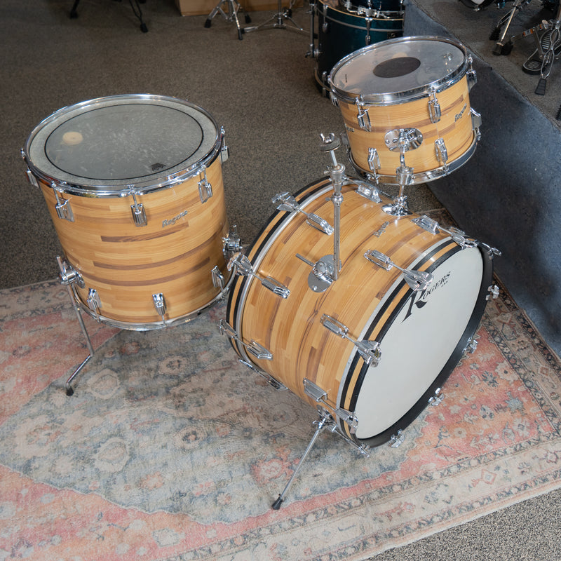 1960's Rogers Fullerton Era Powertone 3pc Kit - Butcher Block