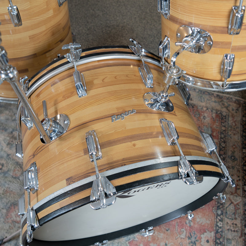 1960's Rogers Fullerton Era Powertone 3pc Kit - Butcher Block