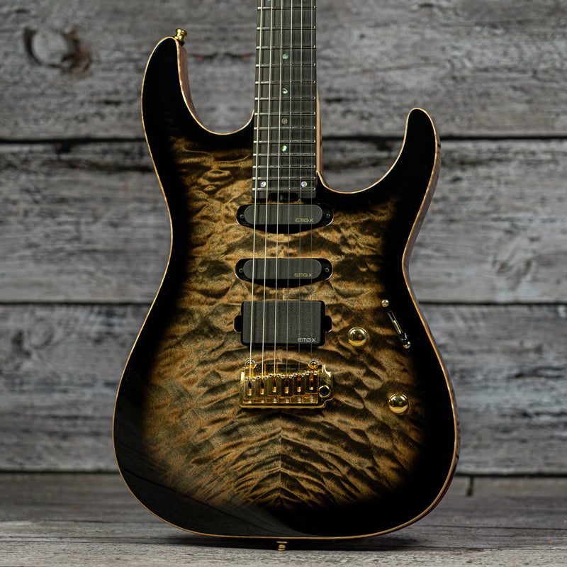 ESP USA M-III GT Quilted Maple - See Thru Black Sunburst