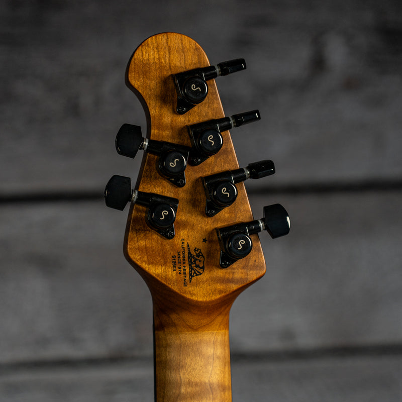 Ernie Ball Music Man Jason Richardson 6-string Cutlass - Natural Buckeye Burl, Black Burst