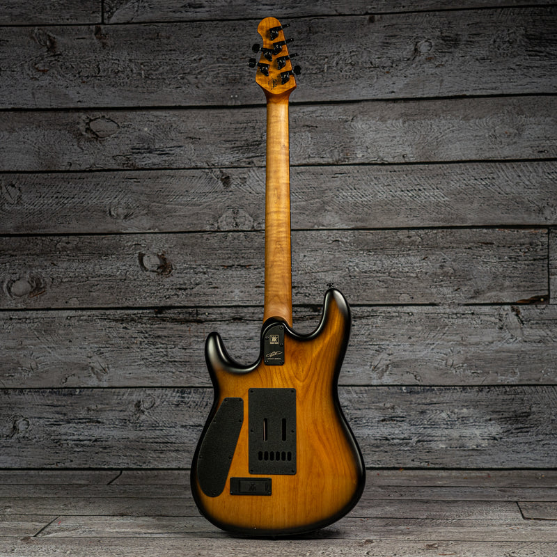 Ernie Ball Music Man Jason Richardson 6-string Cutlass - Natural Buckeye Burl, Black Burst