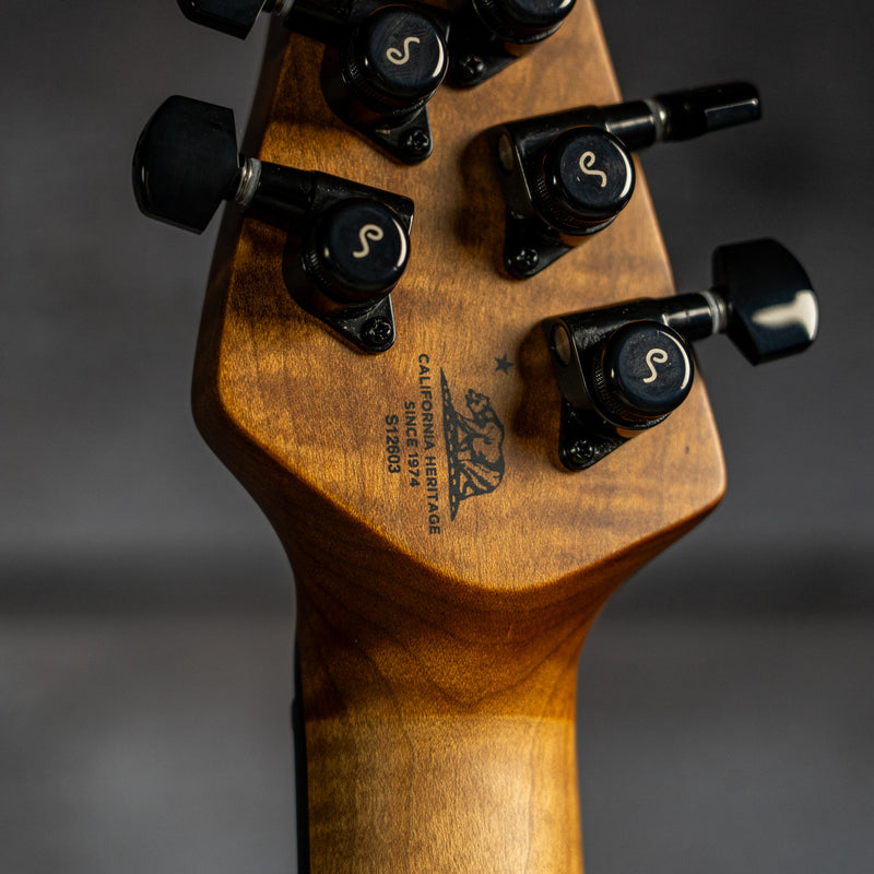 Ernie Ball Music Man Jason Richardson 6-string Cutlass - Natural Buckeye Burl, Black Burst