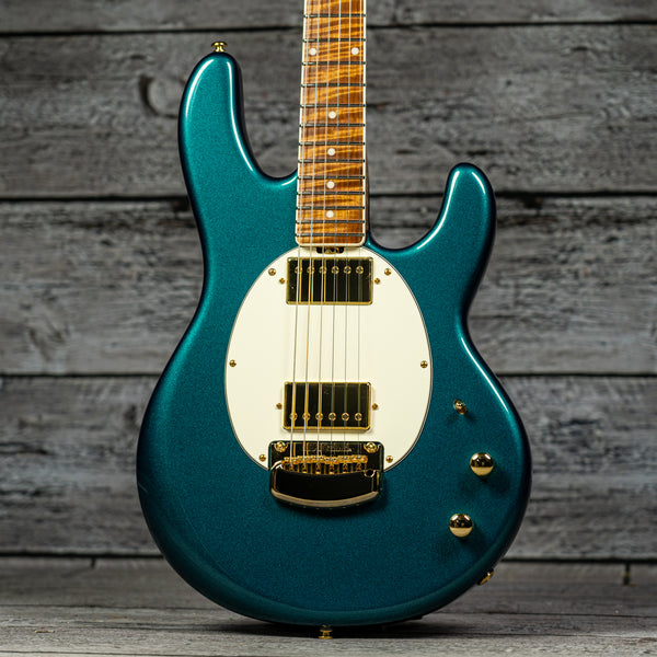 Ernie Ball Music Man StingRay II HH Cory Wong Deluxe - Pine Green, Bound Roasted Figured Maple/Rosewood