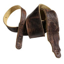 Franklin 2.5'' American Bison Strap - Chocolate Distressed Leather with Honey Suede Back