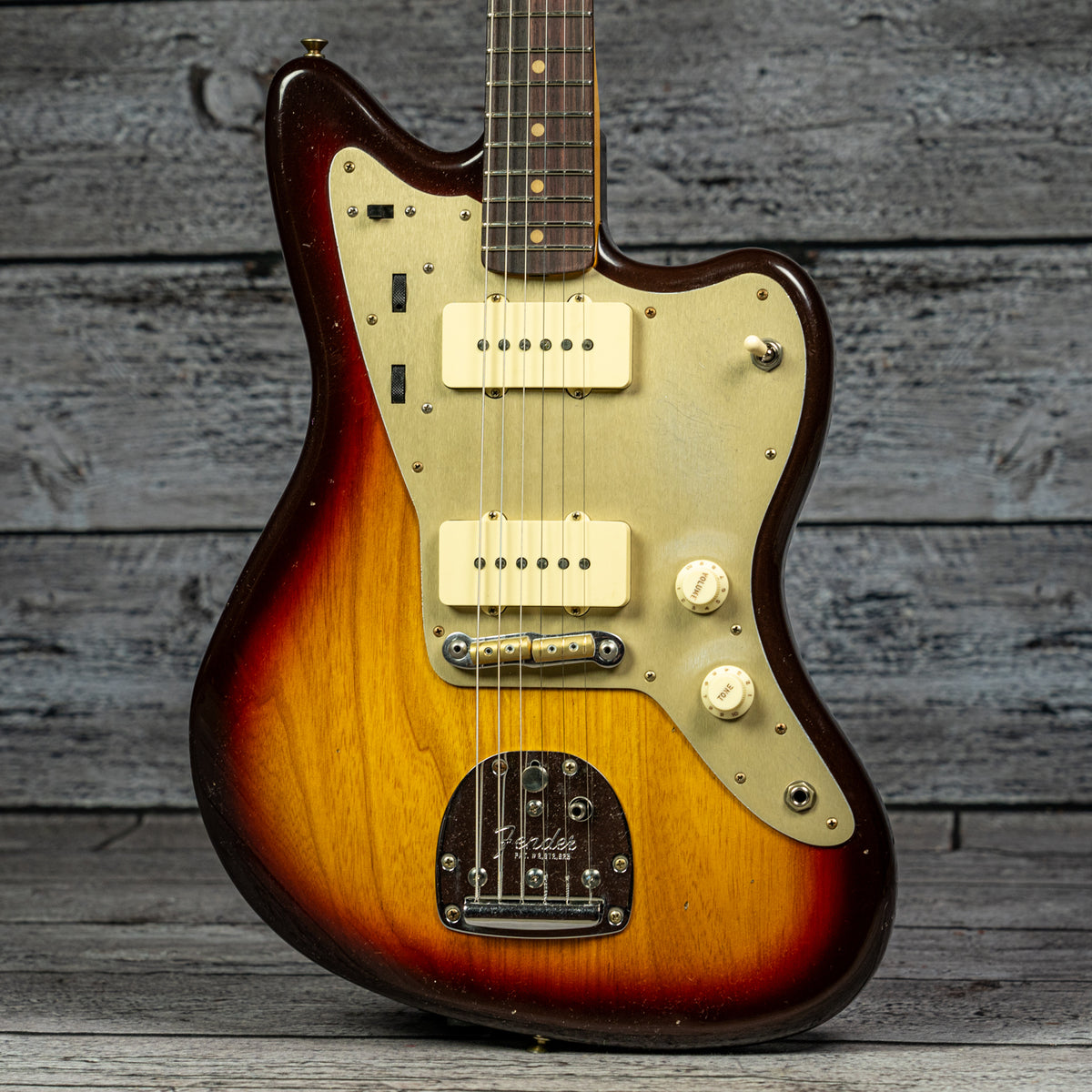 ギター Fender Limited Roasted Jazzmaster Fender 1959 250K Jazzmaster Journeyman Relic - Chocolate 3-Color Sunbu