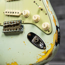 Fender Custom Shop 1960 Stratocaster Heavy Relic - Aged Sonic Blue over 3-Color Sunburst