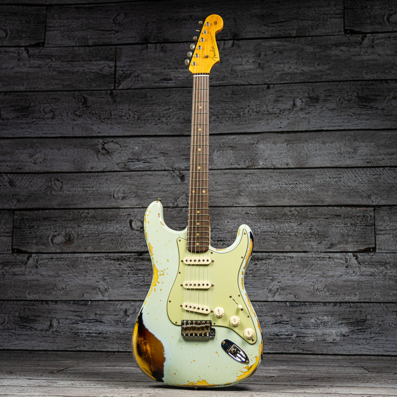 Fender Custom Shop 1960 Stratocaster Heavy Relic - Aged Sonic Blue over 3-Color Sunburst