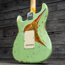 Fender Custom Shop 1961 Stratocaster Super Heavy Relic - 3A Rosewood Fingerboard, Aged Surf Green over 3-Tone Sunburst