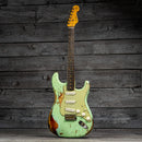 Fender Custom Shop 1961 Stratocaster Super Heavy Relic - 3A Rosewood Fingerboard, Aged Surf Green over 3-Tone Sunburst