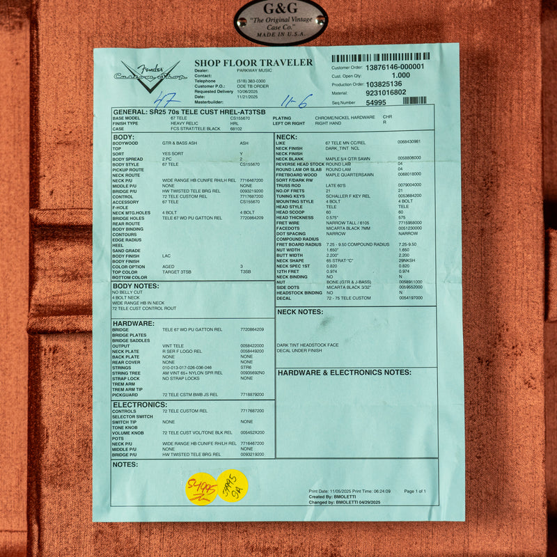 Fender Custom Shop 1970s Tele Custom Heavy Relic - Quartersawn Maple Fingerboard, Aged Target 3-Color Sunburst