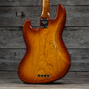 Fender Custom Shop Artisan Maple Burl Jazz Bass Relic - 3A Rosewood Fingerboard, Honey Burst