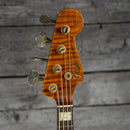 Fender Custom Shop Artisan Maple Burl Jazz Bass Relic - 3A Rosewood Fingerboard, Honey Burst