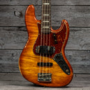 Fender Custom Shop Artisan Maple Burl Jazz Bass Relic - 3A Rosewood Fingerboard, Honey Burst