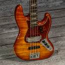 Fender Custom Shop Artisan Maple Burl Jazz Bass Relic - 3A Rosewood Fingerboard, Honey Burst