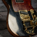 Fender Custom Shop Limited Edition Bow Tie Telecaster Custom Relic with Gold Hardware - 3A Rosewood Fingerboard, Black with Aged Natural Back and Sides