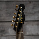 Fender Custom Shop Limited Edition Bow Tie Telecaster Custom Relic with Gold Hardware - 3A Rosewood Fingerboard, Black with Aged Natural Back and Sides