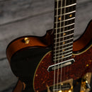 Fender Custom Shop Limited Edition Bow Tie Telecaster Custom Relic with Gold Hardware - 3A Rosewood Fingerboard, Black with Aged Natural Back and Sides