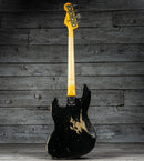 Fender Limited Edition Custom Jazz Bass Heavy Relic - Round-Lam Rosewood Fingerboard, Aged Black