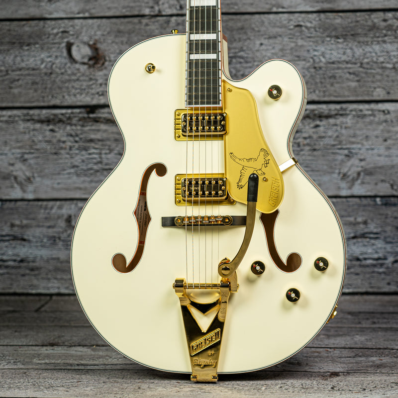 Gretsch G6136T-MGC Michael Guy Chislett Signature Falcon with Bigsby Electric Guitar - Ebony Fingerboard, Vintage White